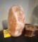 salt rock lamp, coaster set