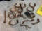 Copper and brass jewelry - bracelets, chains, earrings, ring