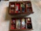 Jewelry box with costume jewelry - pins, cufflinks, stopwatch, pens