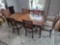 Ethan Allen Solid Mahogany Dining Table w/ 6 Chairs, 2 Leaves, & Table Covers