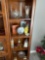 Crystal bowl and vase with glassware pieces, bookends and decor items