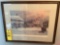 Water color painting print by Ellsworth P Smith - New Berlin wintertime painting
