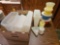 Assortment of Tupperware, Kitchen Towels, Kitchen Wraps