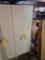 6 Ft. Wooden Storage Cabinet & Contents - Large Assortment of Tupperware