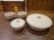 Longaberger Woven Traditions Large Casserole, Small Casserole, Pair of Large Cups