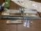 Assortment of silver plated kitchen ware - salad tongs, soup spoon, knives, spoons, cake knife