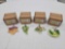 (4) NIB Longaberger Collector's Club Eschman Meadows Glass Leaves