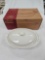 NIB Longaberger Pottery 3 Quart White & Blue Roaster