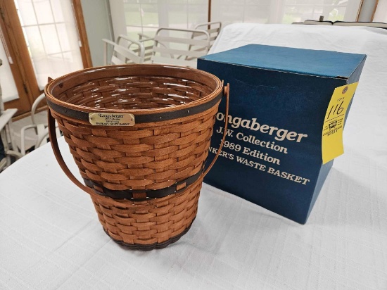 NIB 1989 Longaberger J.W. Collection Banker's Waste Basket