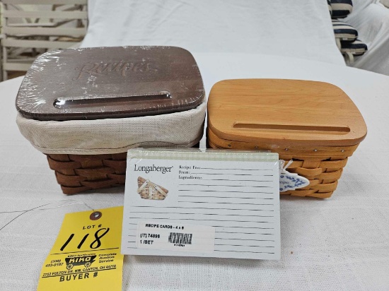(2) Longaberger Recipe Baskets w/ Accessories