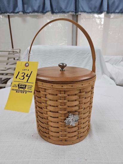 2003 Longaberger Insulated Ice Bucket Basket w/ Lid & Protector