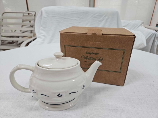 NIB 2004 Longaberger Collector's Club American Craft Originals Tea Pot w/ Protector Pad