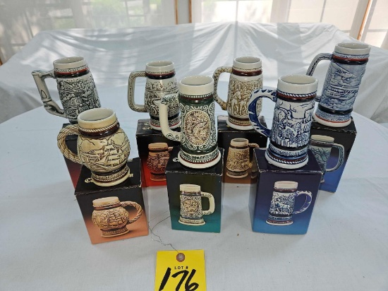 (7) NIB Miniature Avon Collector's Steins
