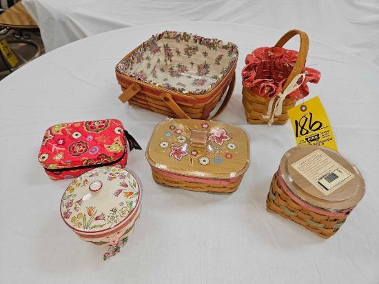 Assortment of (5) Longaberger Mother's Day Baskets w/ 2010 Mother's Day Keepsake Case