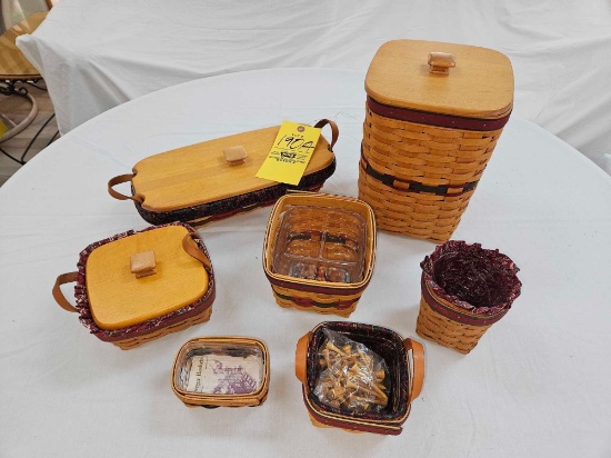 Longaberger 1995 Fathers Day Mini Waste Basket, 1997 Fathers Day Day Basket, & Small Basket