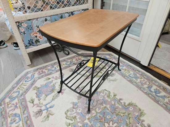Longaberger Wrought Iron Library Table w/ Wooden Top