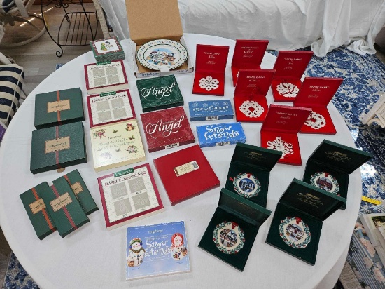 Large Assortment of Longaberger Ornaments including Collectors Club
