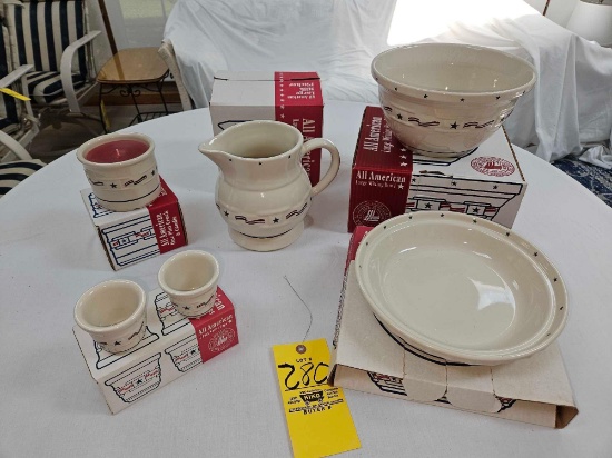 5 NIB Longaberger All American Pottery Pieces