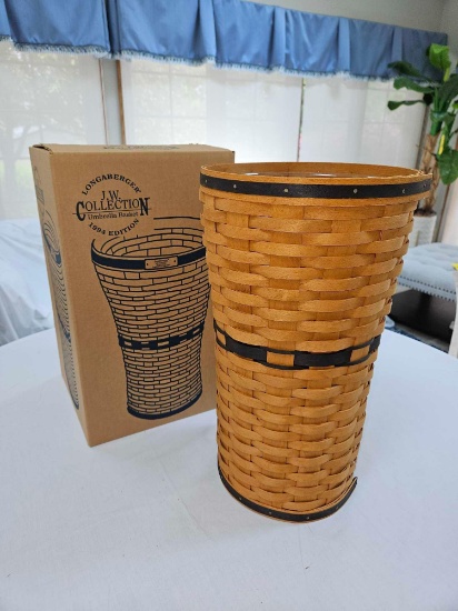 NIB 1994 Longaberger J.W. Collection Umbrella Basket