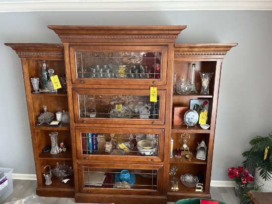Large glass front 3 piece book case - Contents not included