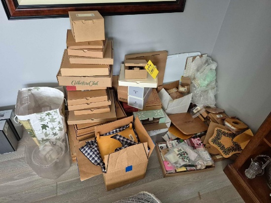 Longaberger Corner Contents Lot - Misc. Empty Boxes, Lids, Protectors, Bags, & Accessories
