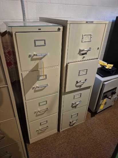 (2) 4 Tier Metal Filing Cabinets - Hon & Remington Rand