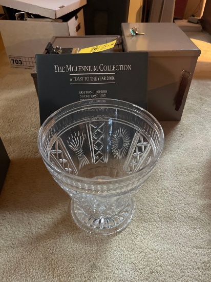 Large Crystal Waterford vase with box