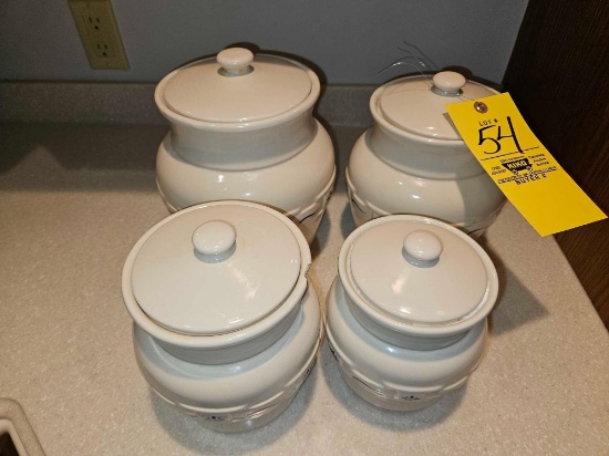 Longaberger Woven Traditions Pottery Canister Set