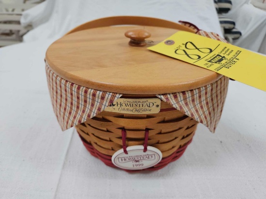 Longaberger Collector's Club 1999 Homestead Basket w/ Lid & Protector