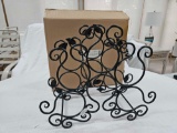 NIB Longaberger Metalworks Wrought Iron Bronze Leaf Wine Holder