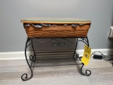 Longaberger Wrought Iron Stand & Basket w/ Glass Top