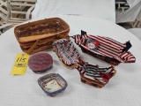 Longaberger Patriotic Basket Assortment w/ Accessories - 6 Baskets Total