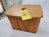 2000 Longaberger Newspaper Basket w/ Protector & Lid