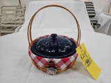 2002 Longaberger All-American 1.5 Quart Casserole Dish Basket w/ Liner