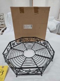 NIB Longaberger Wrought Iron Summertime Floral Patio Umbrella Surround Tray