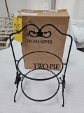 NIB Longaberger Wrought Iron Two-Pie Server
