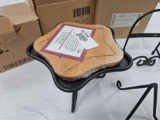 NIB Longaberger Wrought Iron Small Star Pedestal Stand, Tabletop Easel, & Round Easel