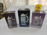 3 NIB Avon Collector's Steins - Everest, Great American Baseball, & Flying Classics