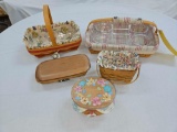 Assortment of (5) Longaberger Mother's Day Baskets w/ Lids, Liners, Protectors, & Accessories