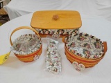 1996 Longaberger Mother's Day Vanity Basket, 1998 Small Mother's Day Basket, & 1995 Mother's Day