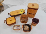 Longaberger 1995 Fathers Day Mini Waste Basket, 1997 Fathers Day Day Basket, & Small Basket