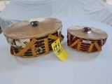 2007 Longaberger Christmas Hostess Basket & Red Christmas Sweet Treats Basket w/ Liners, Lids, &
