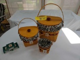 1998 Longaberger Winter Wishes Holiday Hostess 3 Pc. Basket Set w/ Liners, Lids, & Protectors