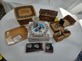 Longaberger 2002 Christmas Traditions Basket, 2001 Holiday Greetings Basket, and Santa Milk &