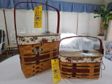 2008 Longaberger 2 Pc. Christmas Wrap It Up Basket Set w/ Liners, Lids, & Protectors