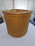 2004 Longaberger Corner Hamper w/ Lid & Protector