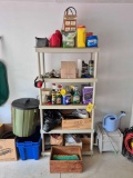 6 Ft. Plastic Shelving Unit & Contents - Lawn Care Items, Plastic Bins, & more