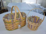 2007 Longaberger Easter Basket Set w/ Liners & Protectors