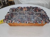 1994 Longaberger Serving Tray Basket w/ Liner & Organizer Protectors