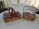 2009 Longaberger Holiday Hostess Large Snowflake Cookie Basket & Snowflake Cookie Basket w/ Liners,